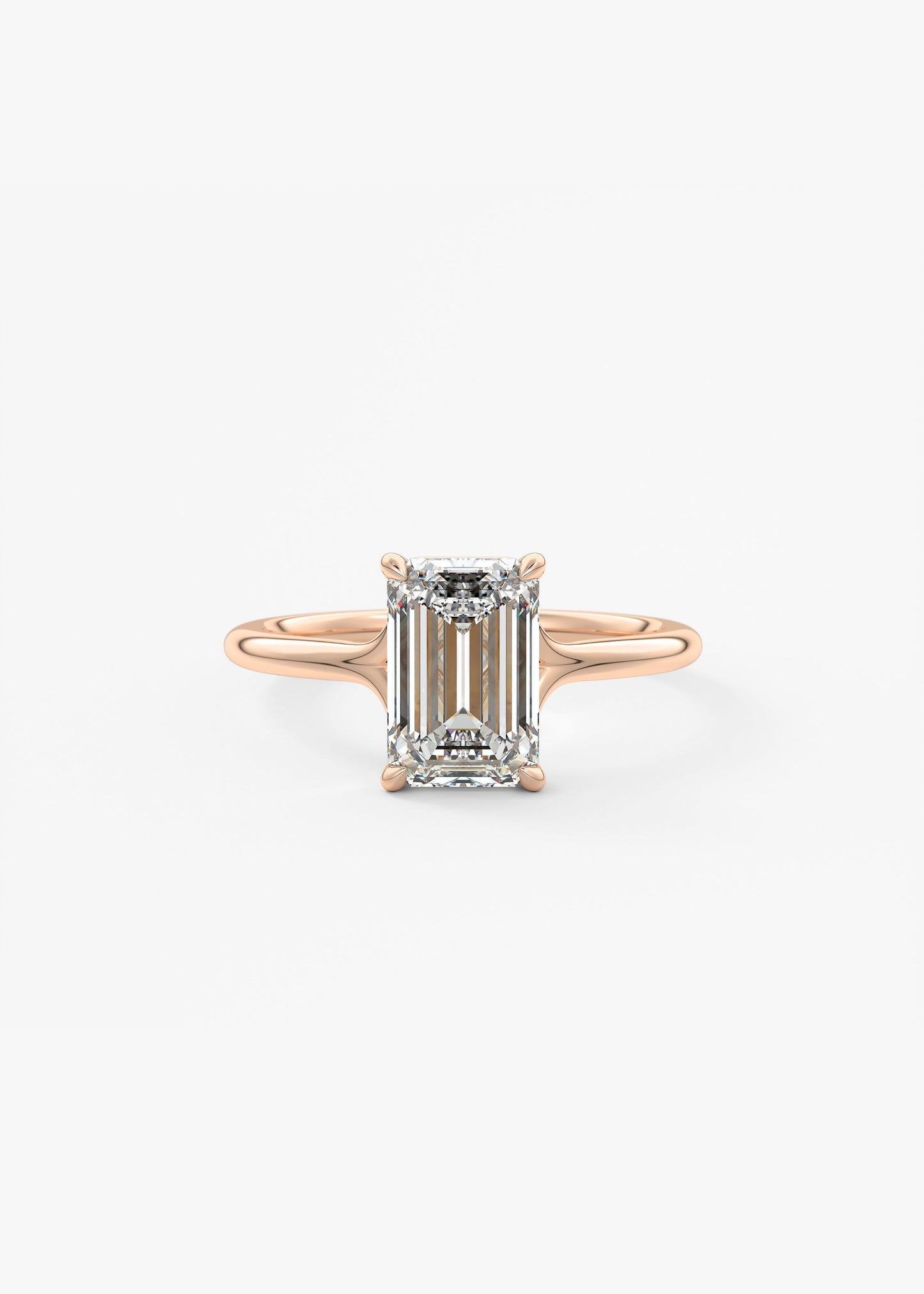 Emerald Split Shank Lab Grown Diamond Engagement Ring