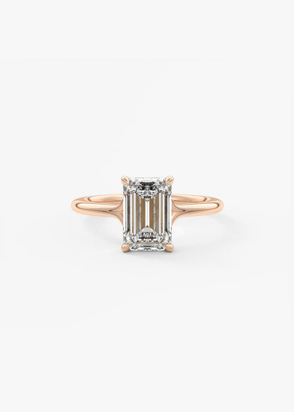 Emerald Split Shank Lab Grown Diamond Engagement Ring