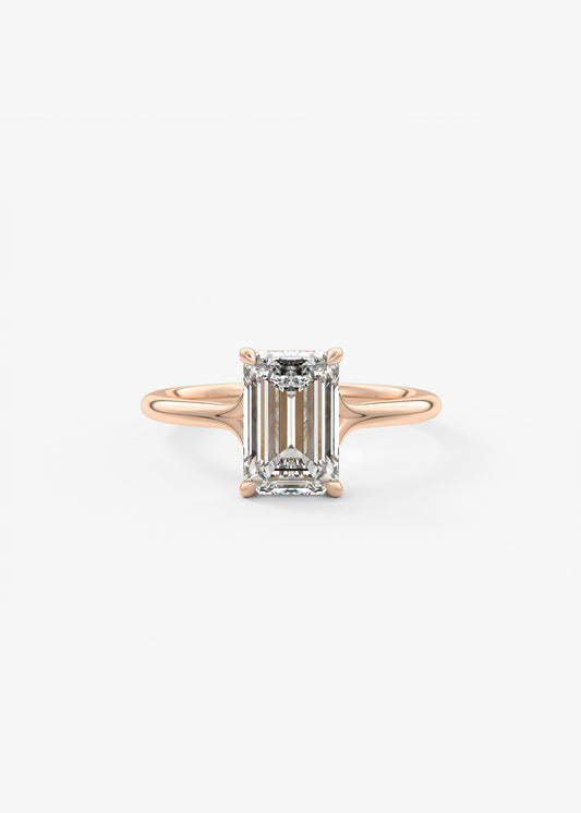 Emerald Split Shank Lab Grown Diamond Engagement Ring