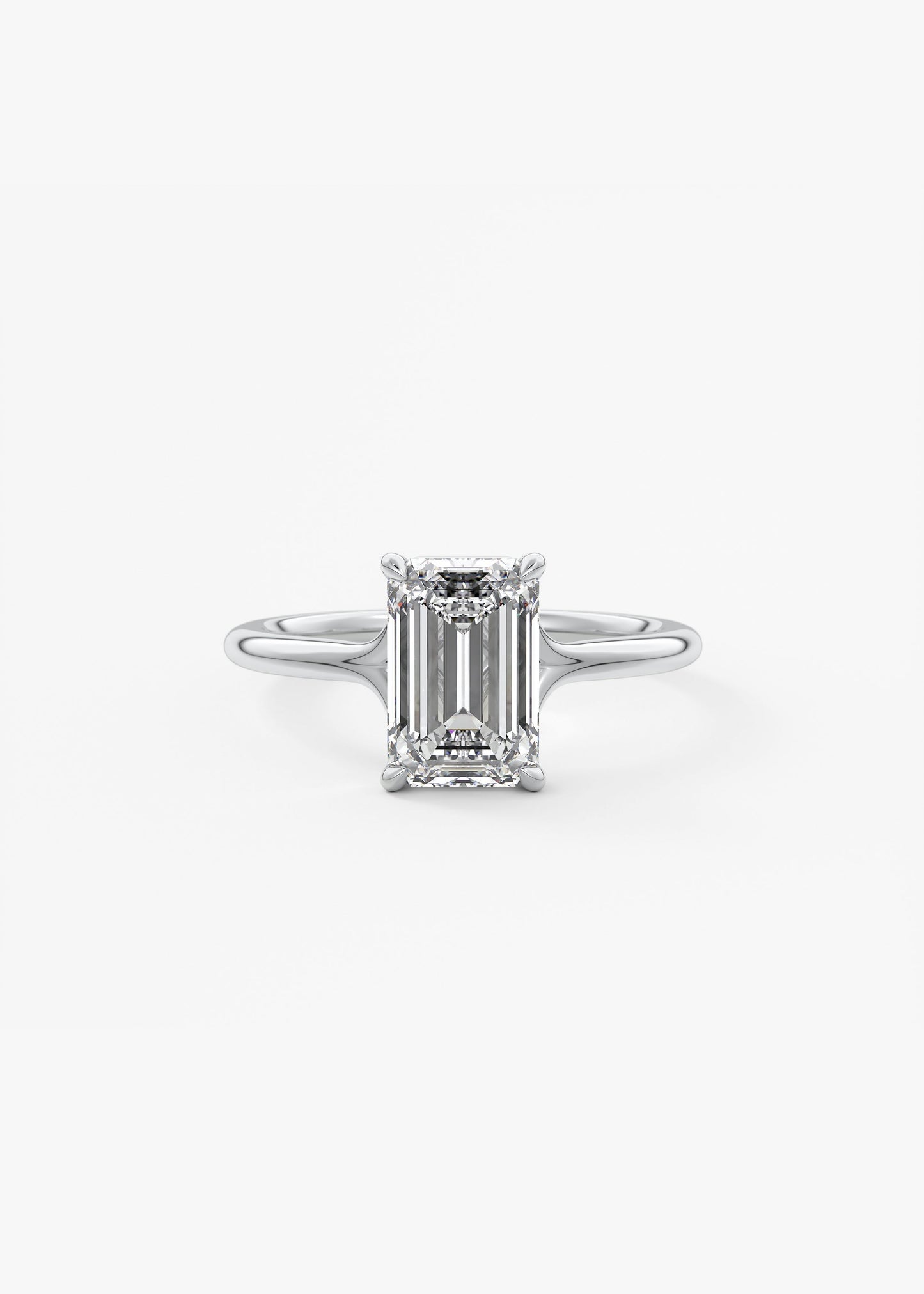 Emerald Split Shank Lab Grown Diamond Engagement Ring
