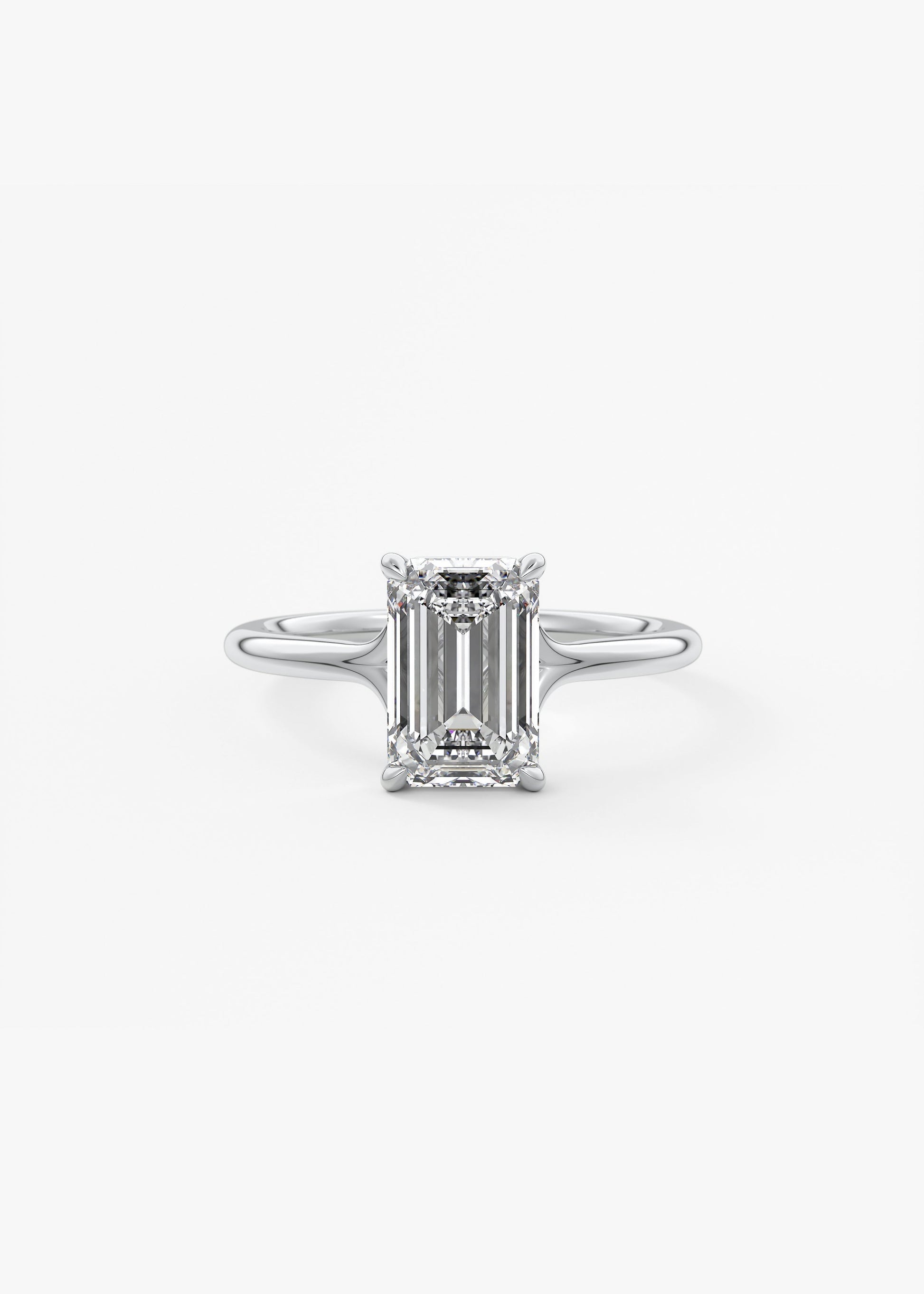 Emerald Split Shank Lab Grown Diamond Engagement Ring