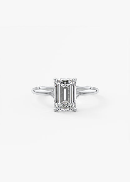Emerald Split Shank Lab Grown Diamond Engagement Ring