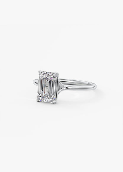 Emerald Split Shank Lab Grown Diamond Engagement Ring