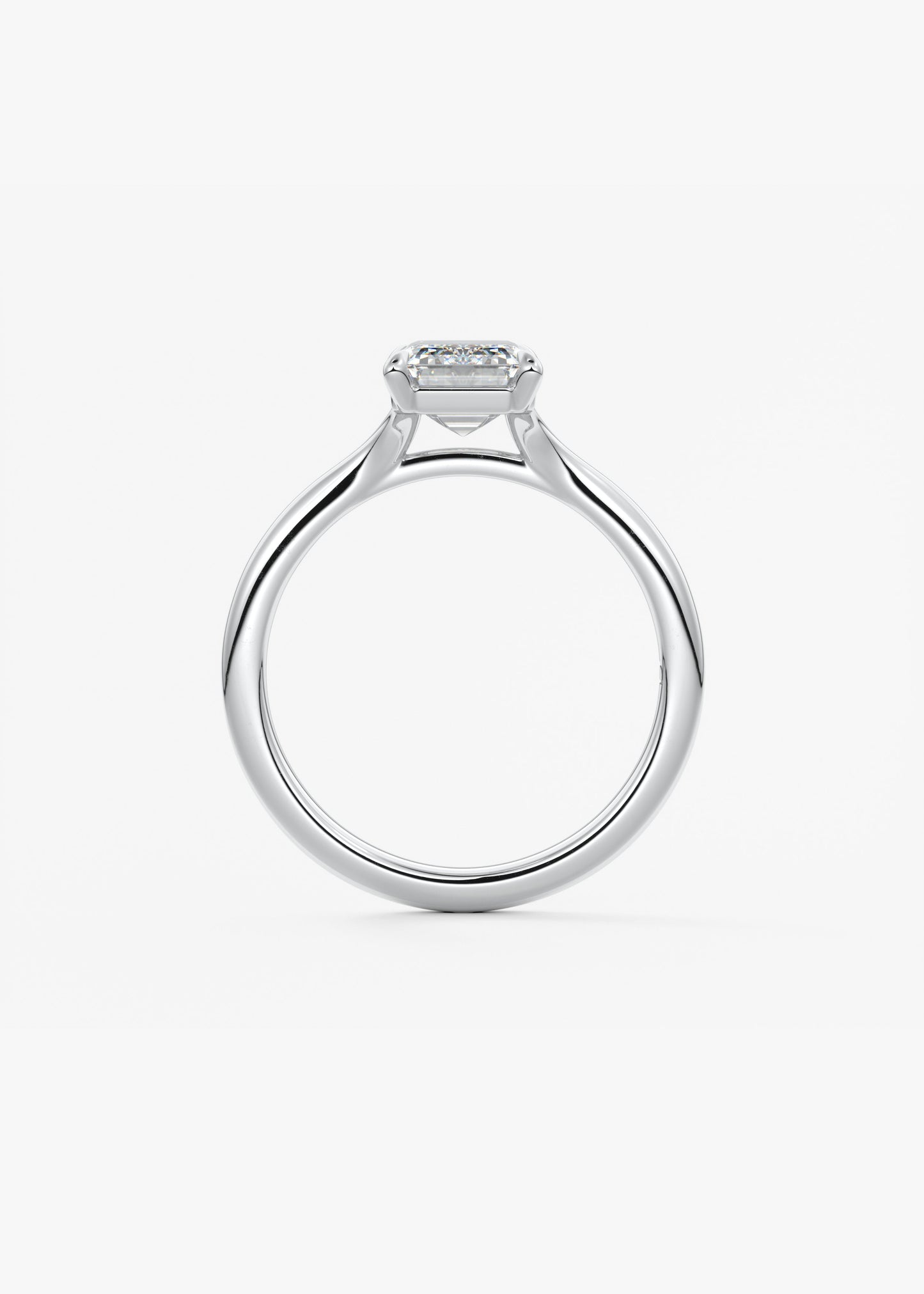 Emerald Split Shank Lab Grown Diamond Engagement Ring