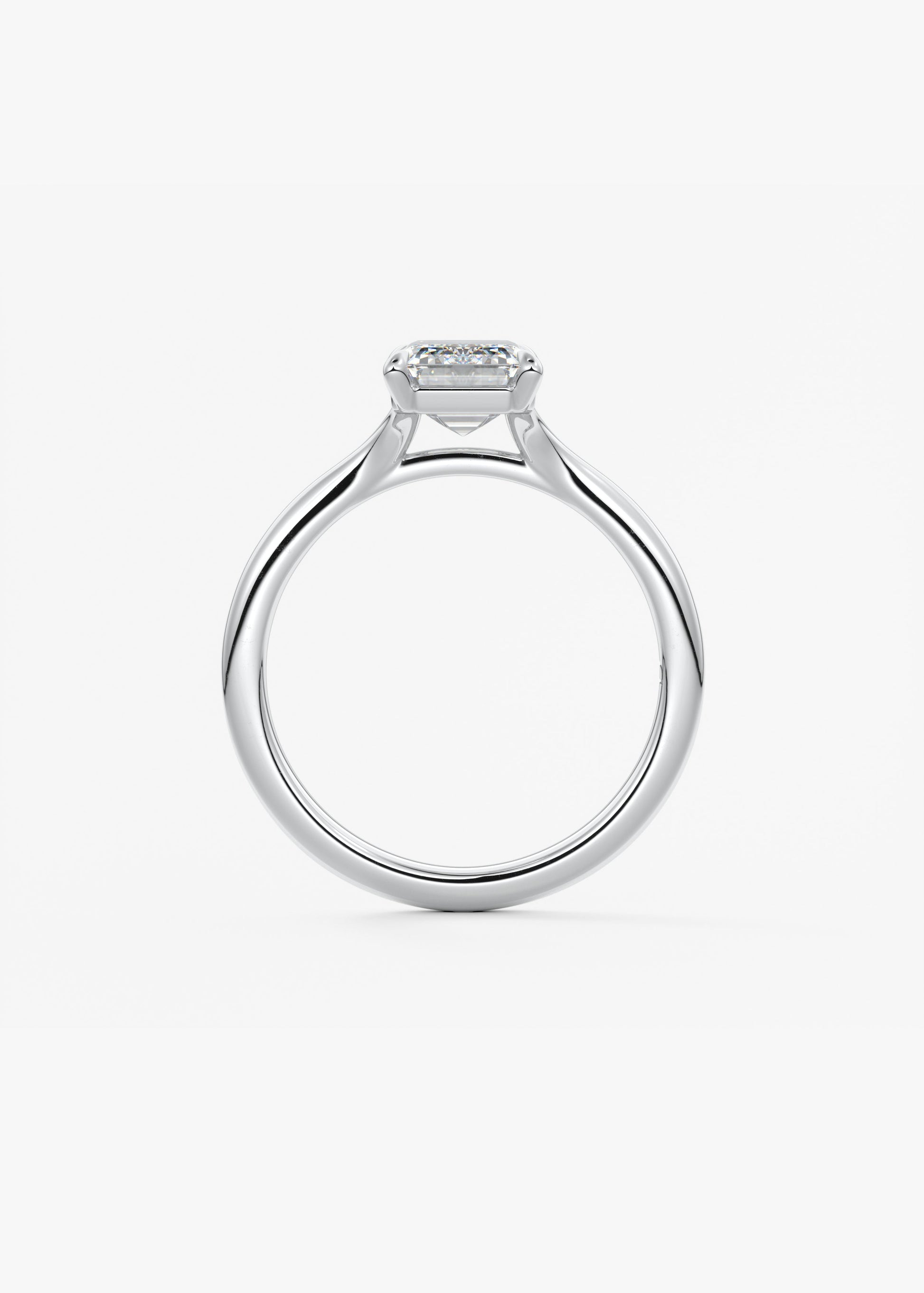 Emerald Split Shank Lab Grown Diamond Engagement Ring