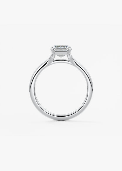 Emerald Split Shank Lab Grown Diamond Engagement Ring