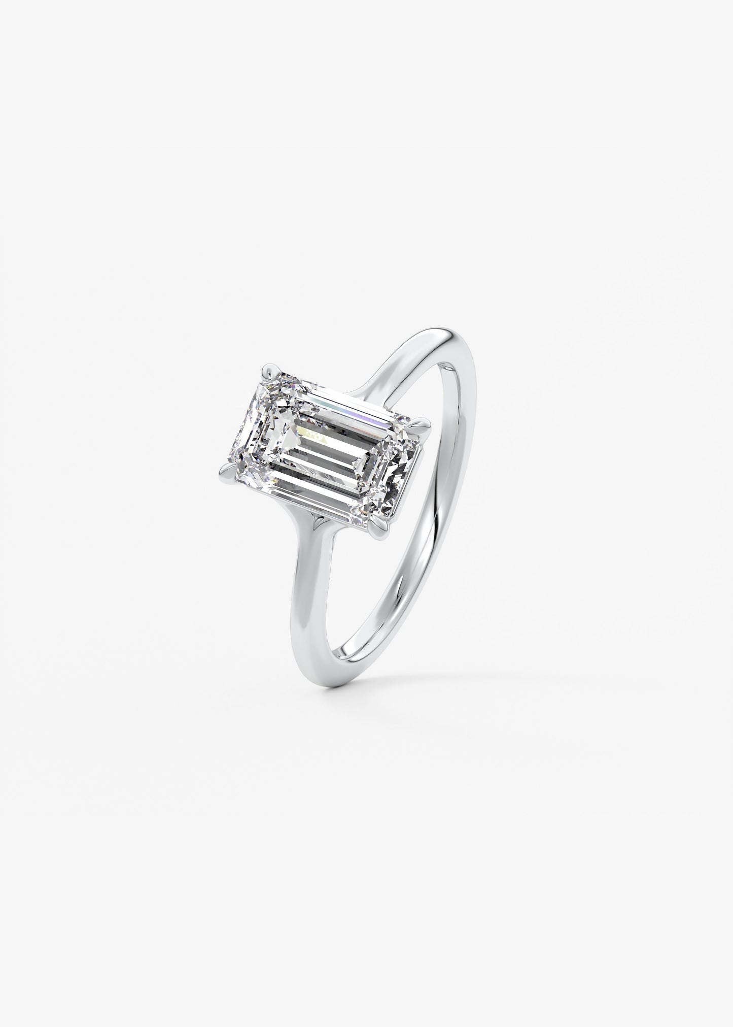 Emerald Split Shank Lab Grown Diamond Engagement Ring