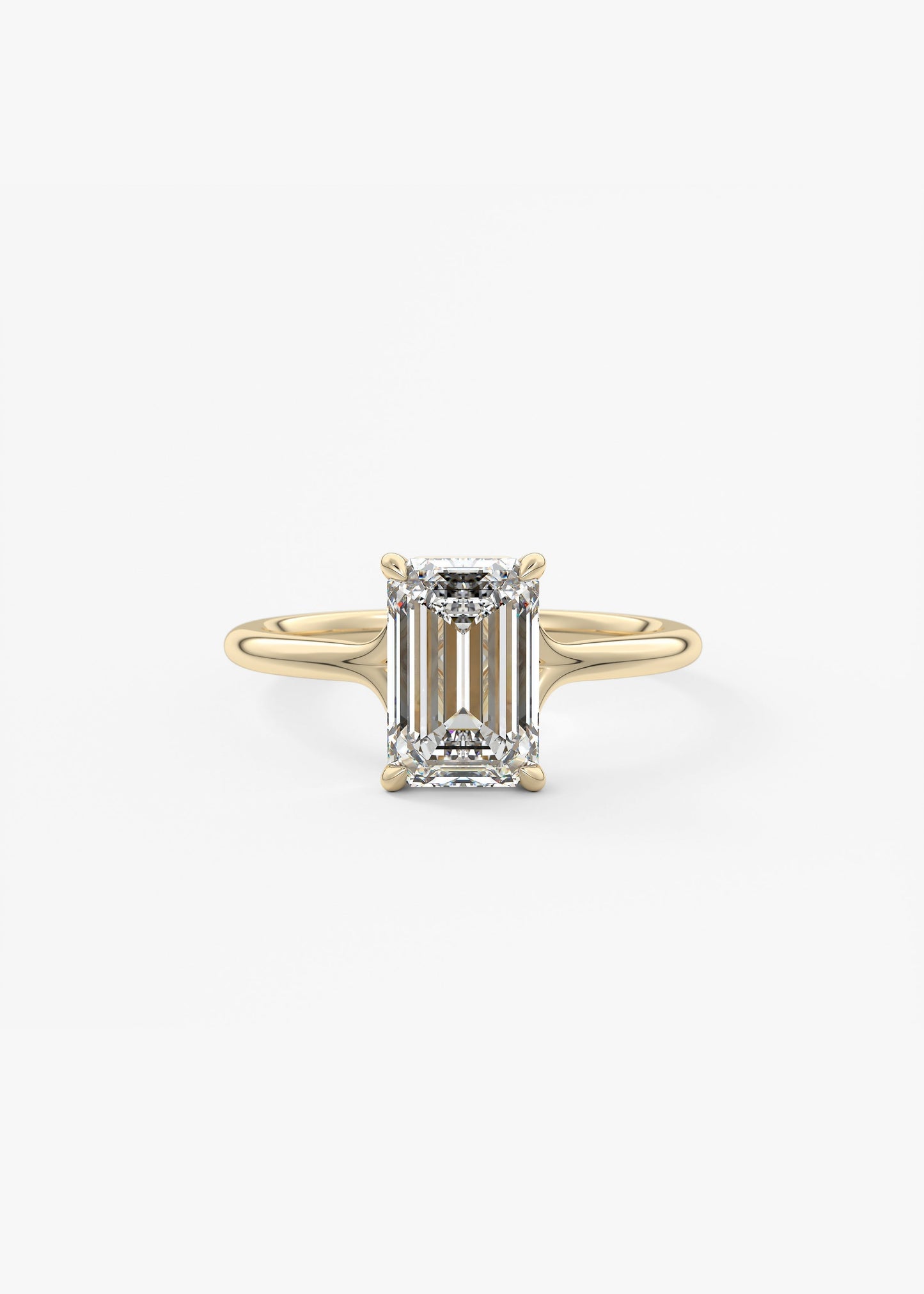 Emerald Split Shank Lab Grown Diamond Engagement Ring
