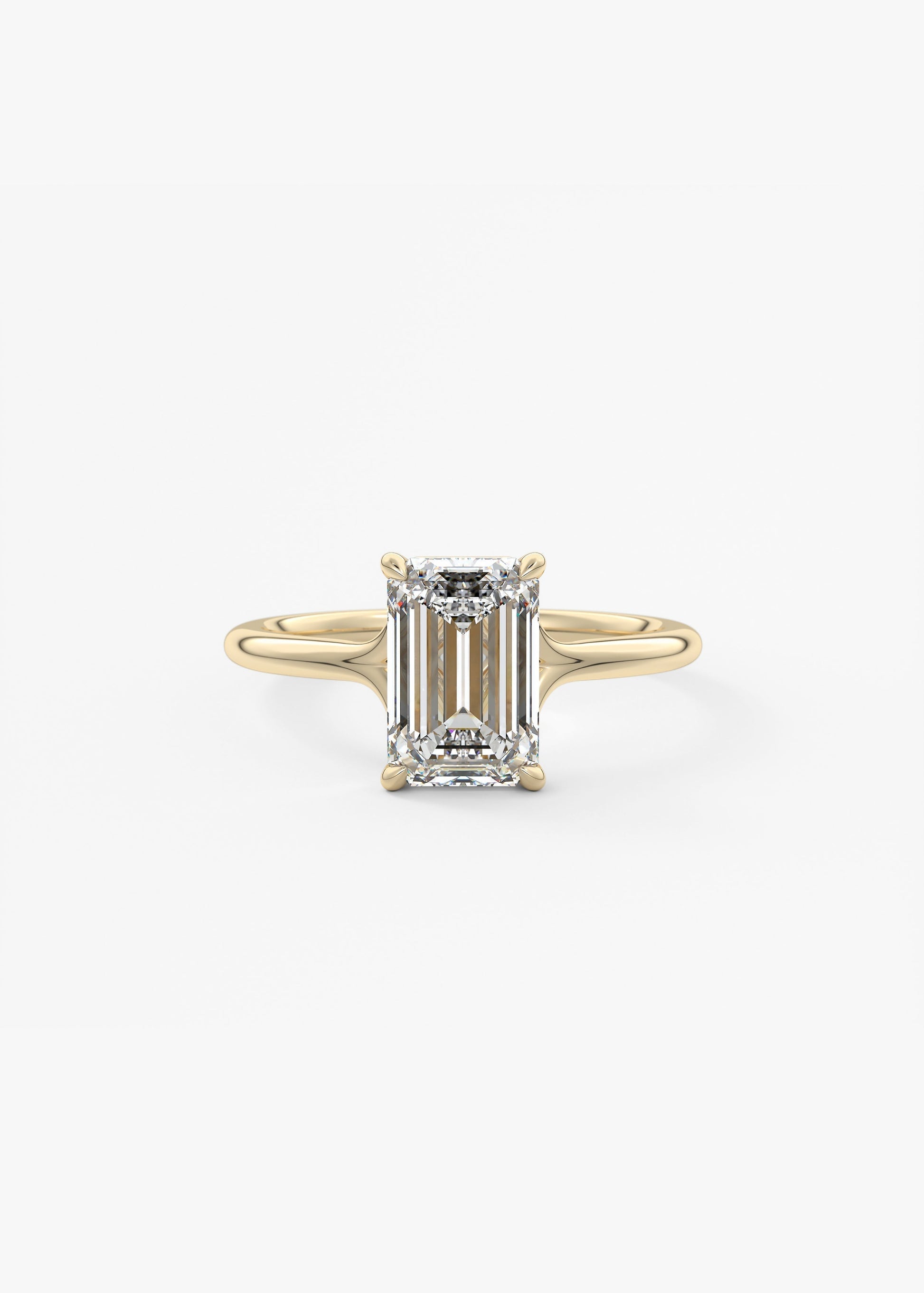 Emerald Split Shank Lab Grown Diamond Engagement Ring