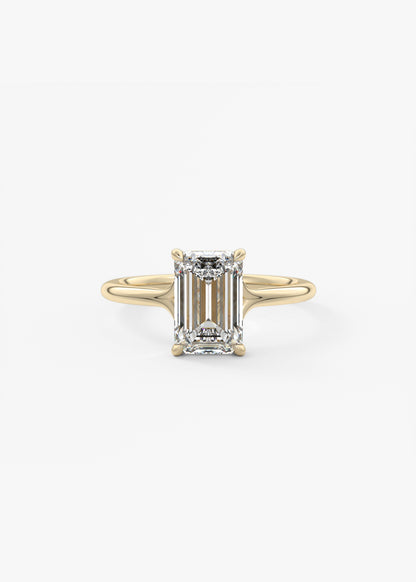 Emerald Split Shank Lab Grown Diamond Engagement Ring