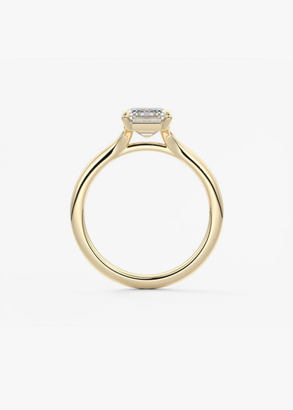 Emerald Split Shank Lab Grown Diamond Engagement Ring