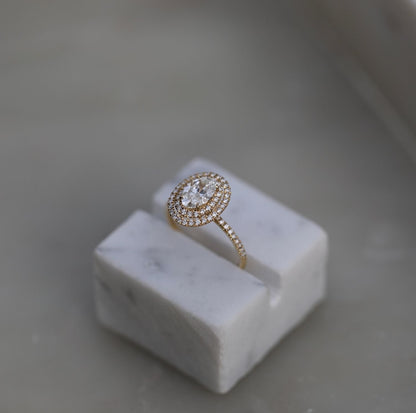 Oval Double Halo Lab Grown Diamond Engagement Ring