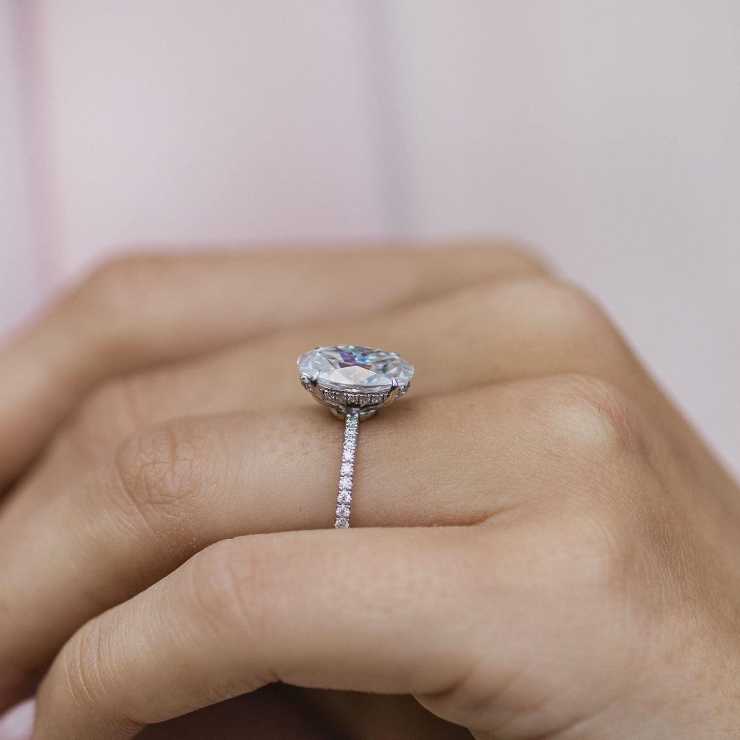 Oval Pave Lab Grown Diamond Engagement Ring