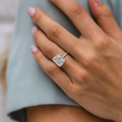 Radiant Pave Lab Grown Diamond Engagement Ring