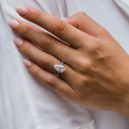 Pear Pave Lab Grown Diamond Engagement Ring