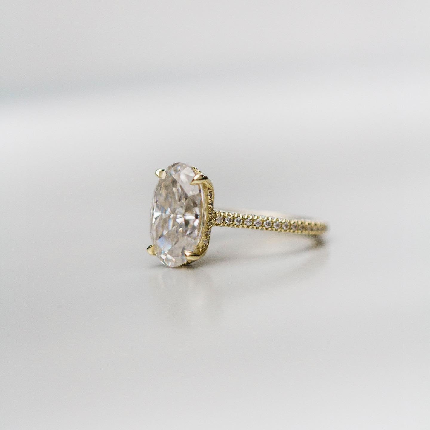 Oval Pave Lab Grown Diamond Engagement Ring
