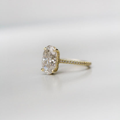 Oval Pave Lab Grown Diamond Engagement Ring