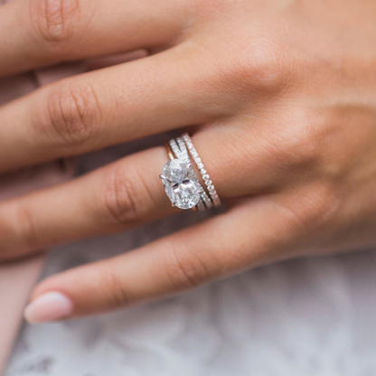 East West Oval Solitaire Lab Grown Diamond Engagement Ring