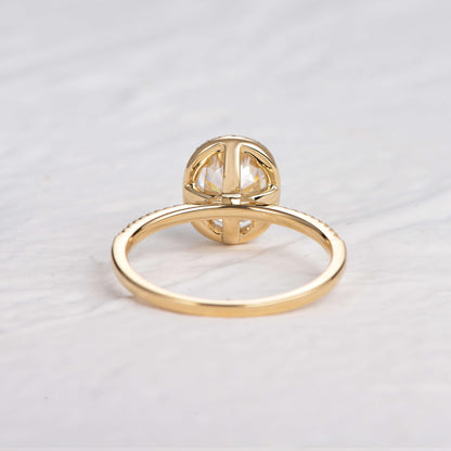 Oval Halo & Pave Lab Grown Diamond Engagement Ring