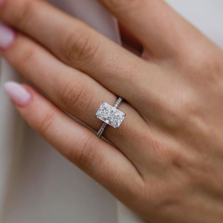 Radiant Pave Lab Grown Diamond Engagement Ring