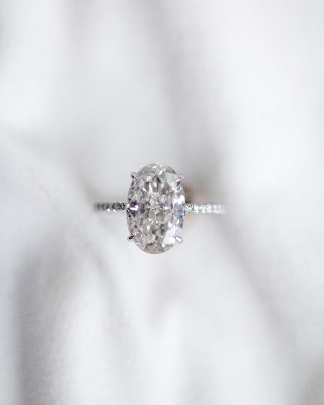 6.48 CT Crushed Ice Oval Solitaire Moissanite Engagement Ring 5