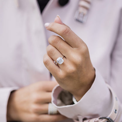 Cushion Solitaire Lab Grown Diamond Engagement Ring