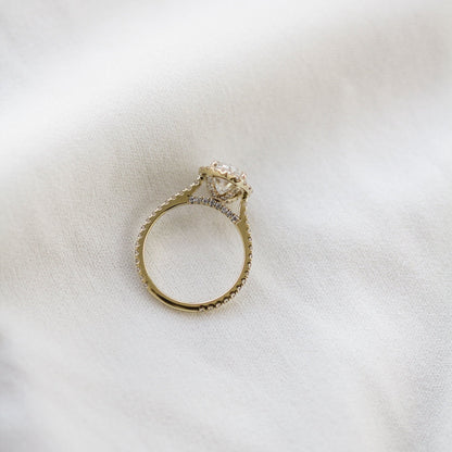 Marquise Halo & Pave Lab Grown Diamond Engagement Ring
