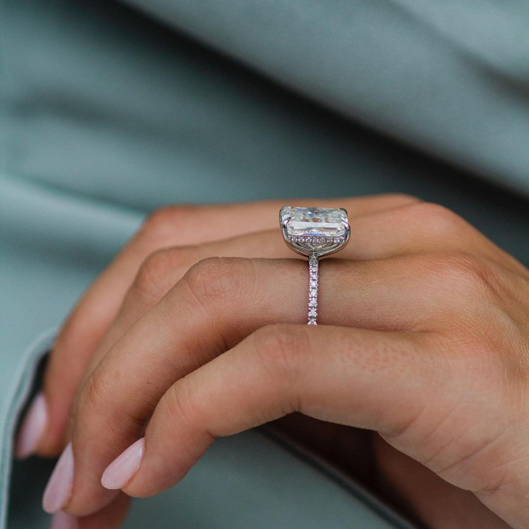 Radiant Pave Lab Grown Diamond Engagement Ring