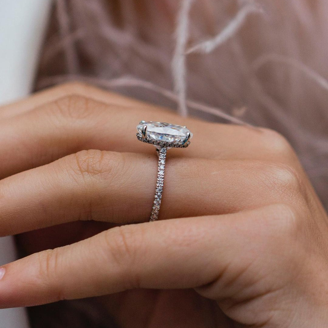 Oval Pave Lab Grown Diamond Engagement Ring