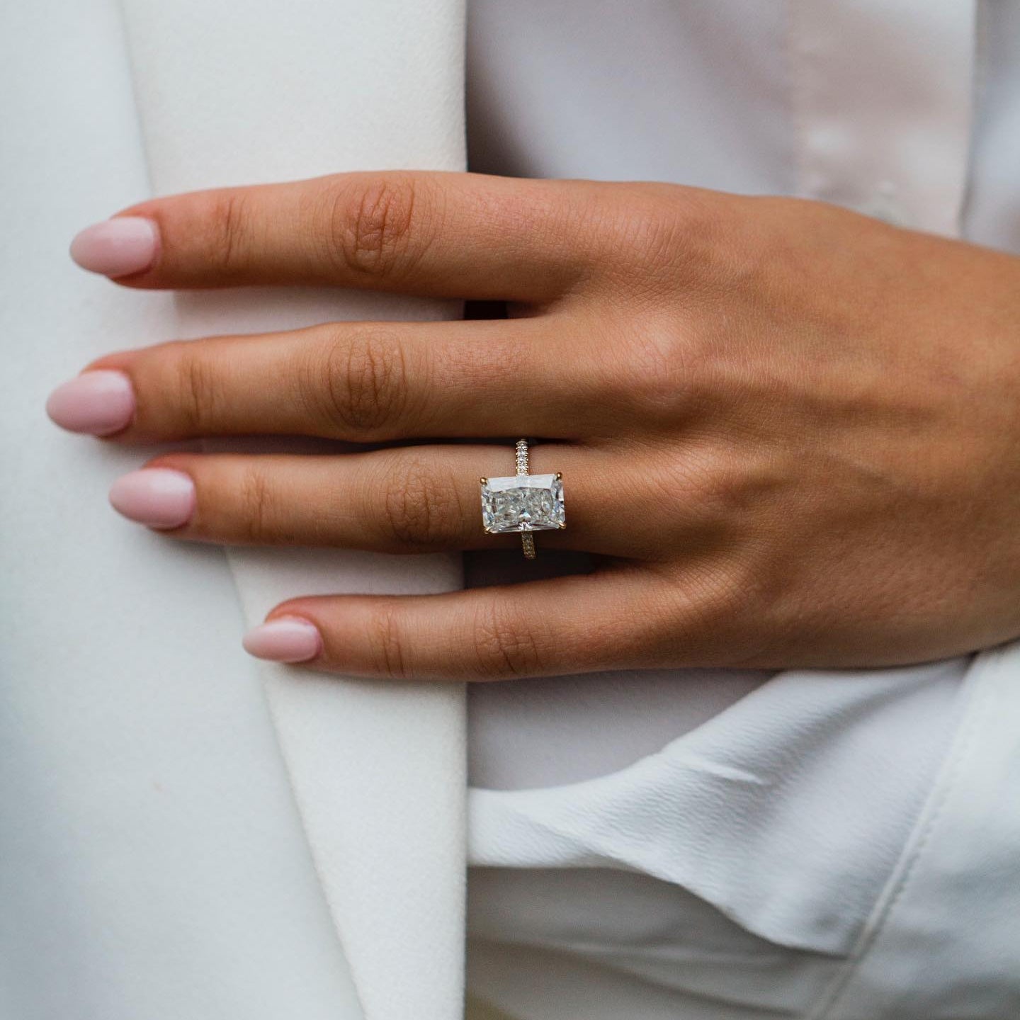 Radiant Pave Lab Grown Diamond Engagement Ring