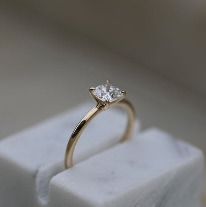 Cushion Solitaire Lab Grown Diamond Engagement Ring