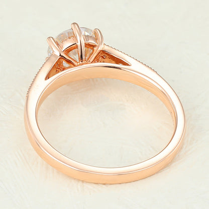 Round Pave Lab-Grown Diamond Engagement Ring
