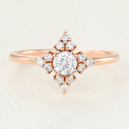 Round Cluster Lab-Grown Diamond Engagement Ring