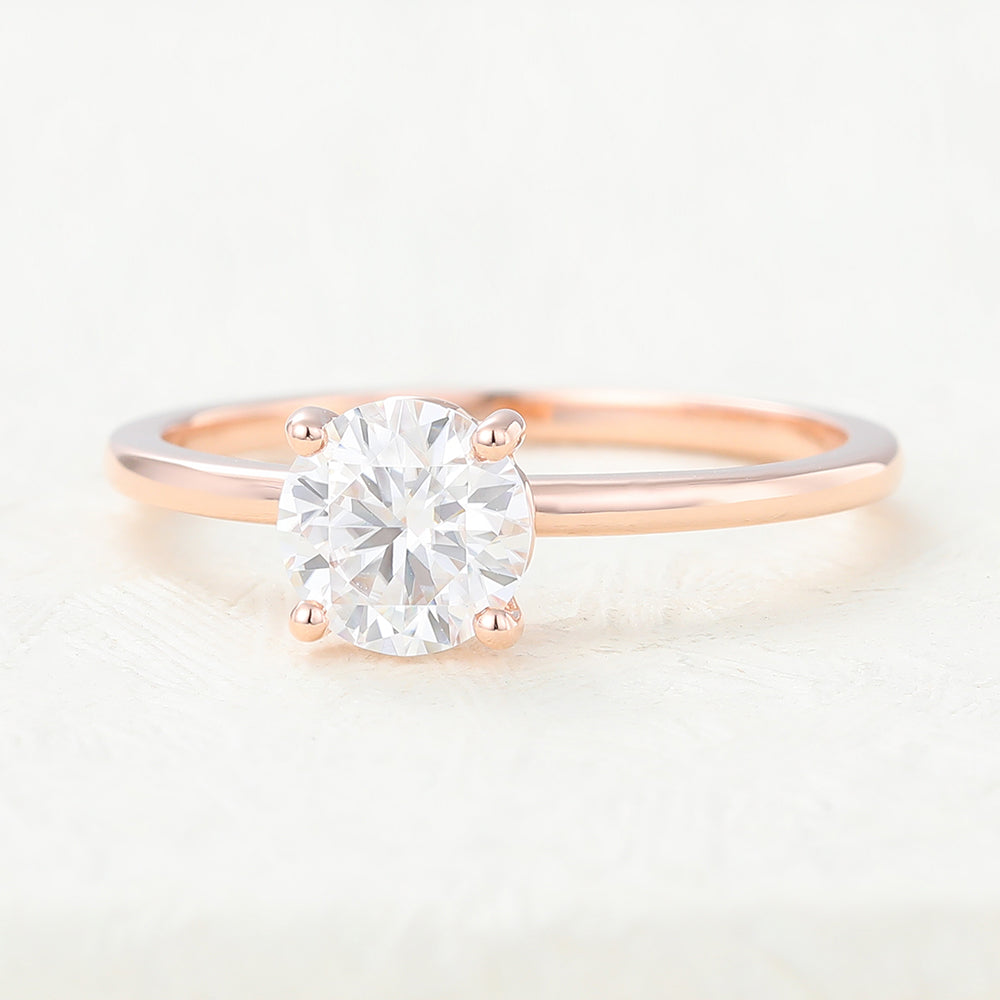 Round Solitaire Lab-Grown Diamond Engagement Ring