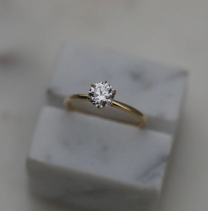 Round Solitaire Lab Grown Diamond Engagement Ring