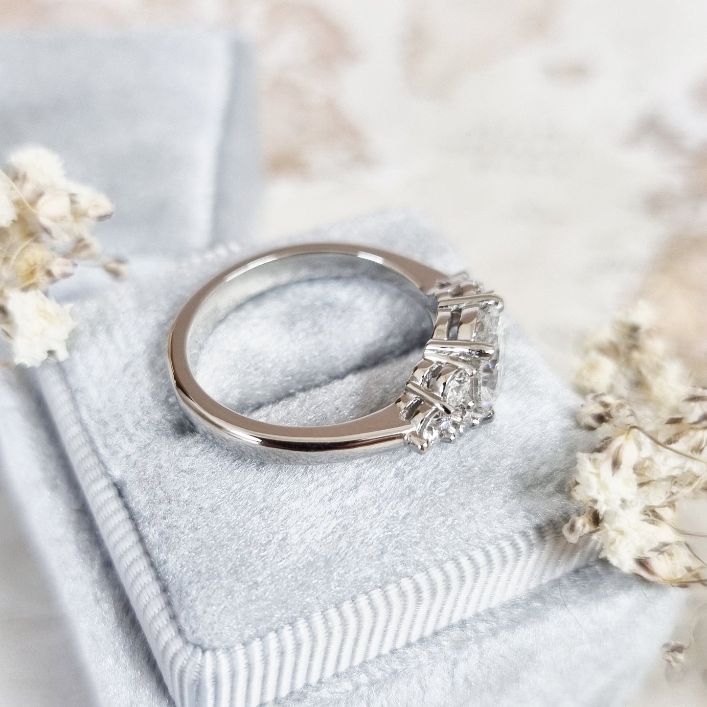 Oval Cluster Lab Grown Diamond Engagement Ring