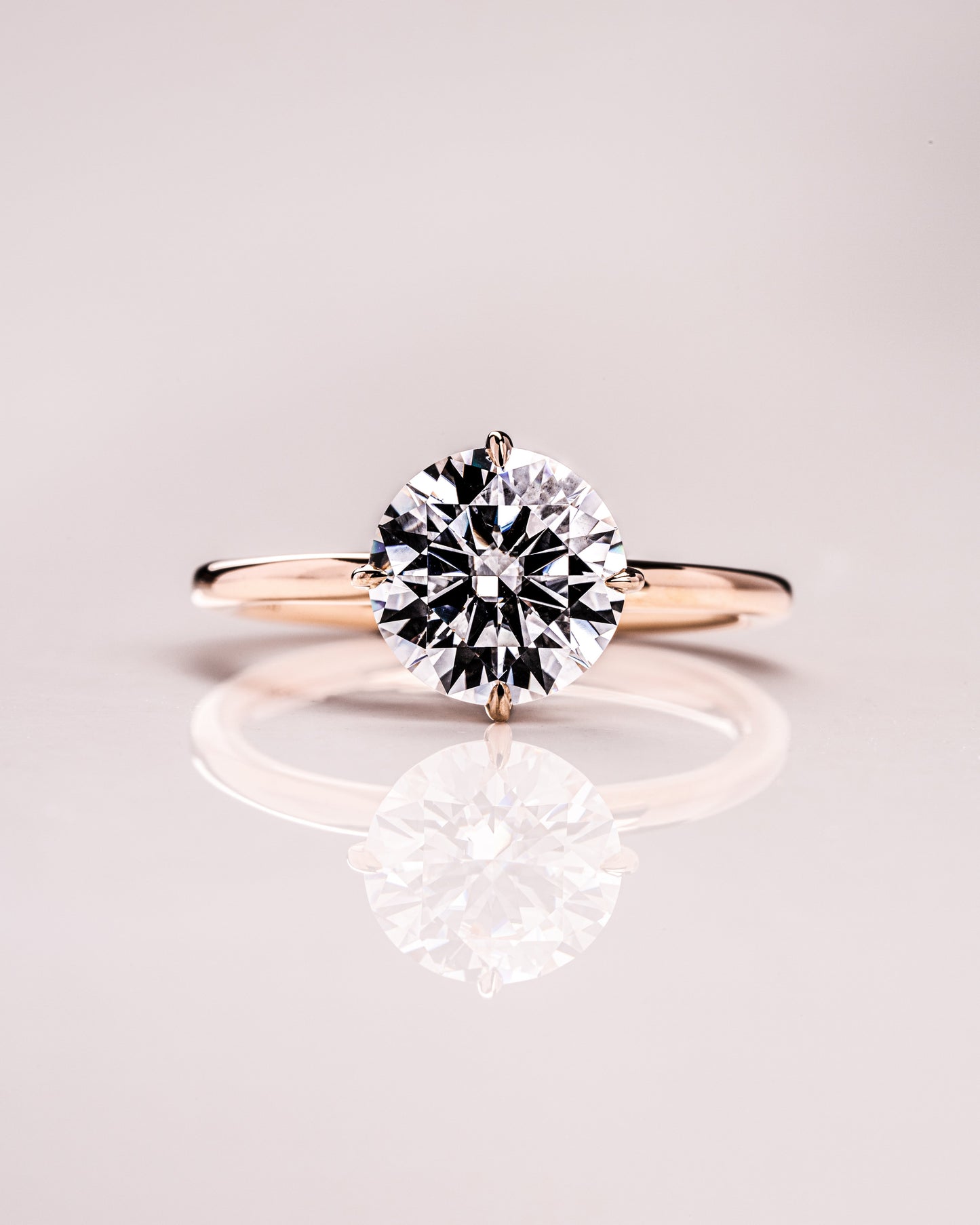 1.35 CT Round Cut Lab Grown Diamond Solitaire Engagement Ring