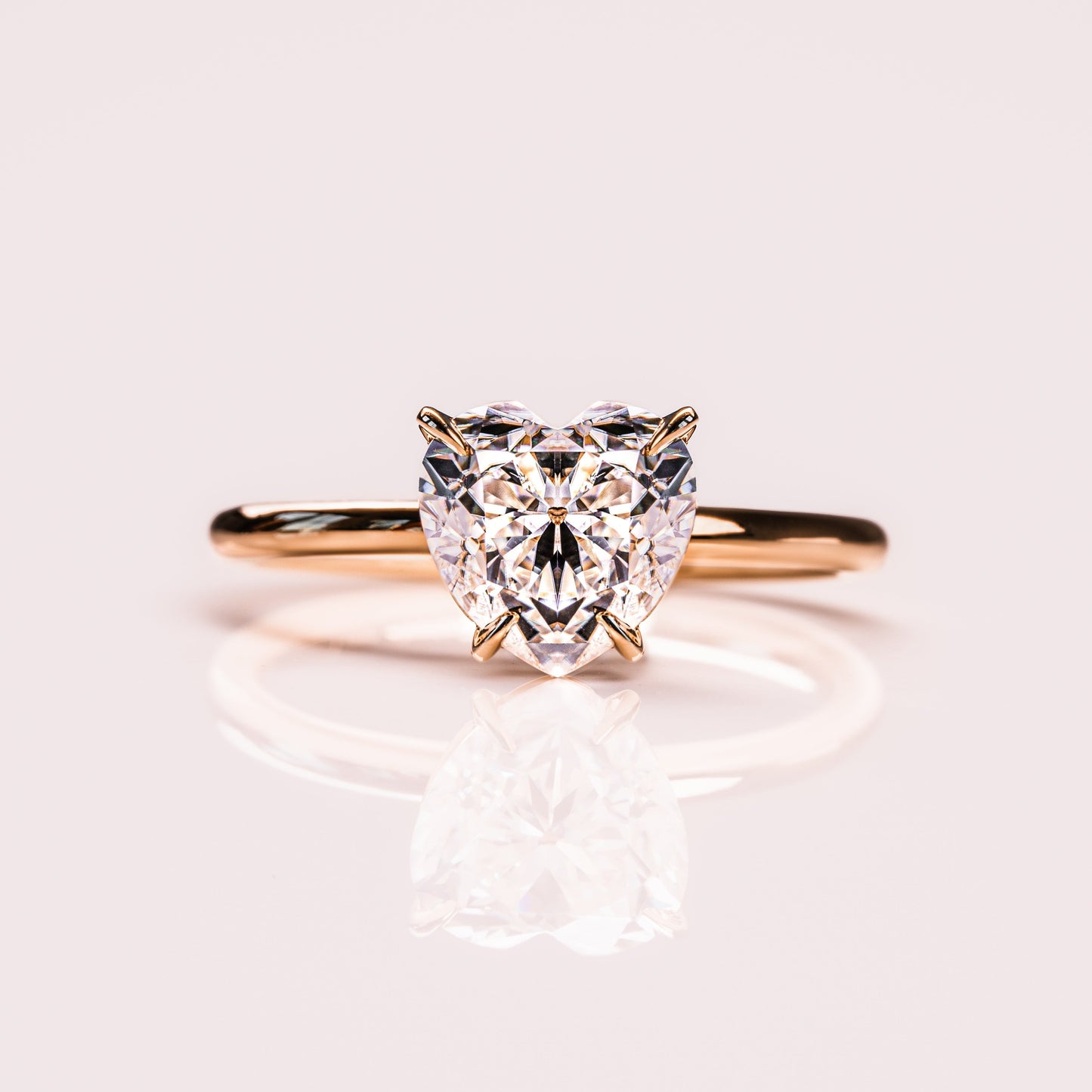 Heart Solitaire Moissanite Engagement Ring