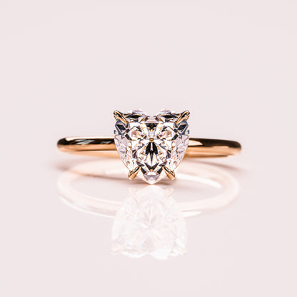 Heart Solitaire Moissanite Engagement Ring