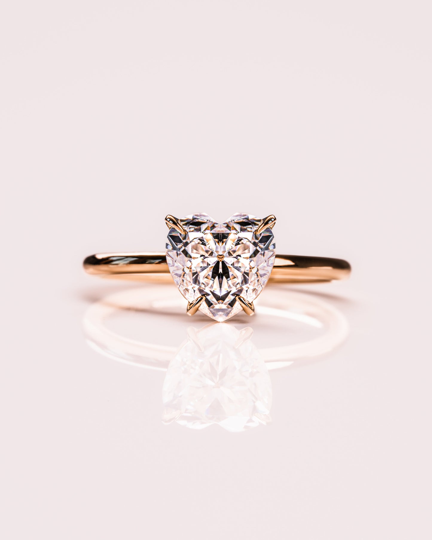 2.0 CT Heart Cut Solitaire Lab Grown Diamond Engagement Ring