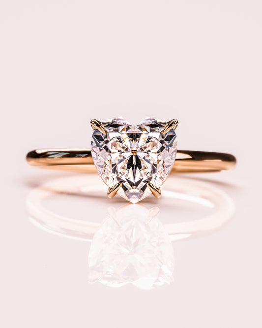2.0 CT Heart Cut Solitaire Lab Grown Diamond Engagement Ring