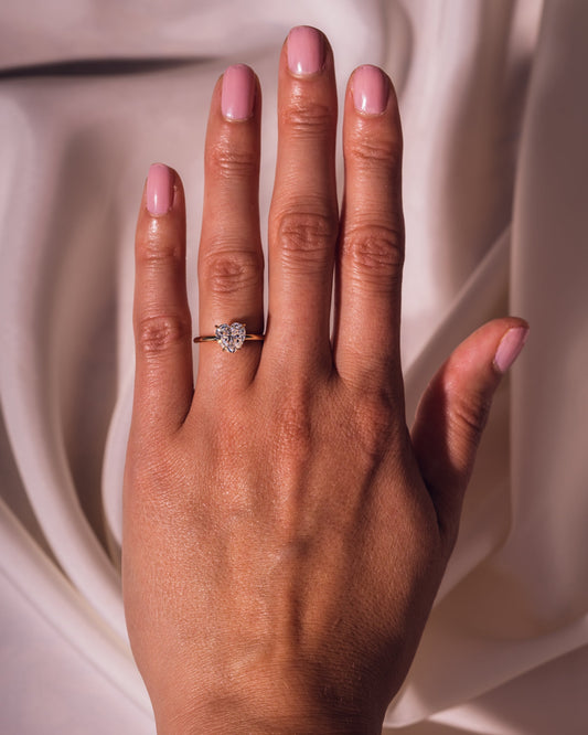 2.0 CT Heart Cut Solitaire Lab Grown Diamond Engagement Ring