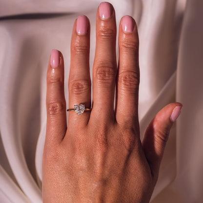 Heart Solitaire Moissanite Engagement Ring