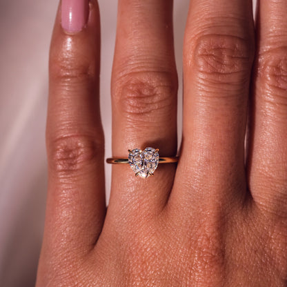 Heart Solitaire Moissanite Engagement Ring