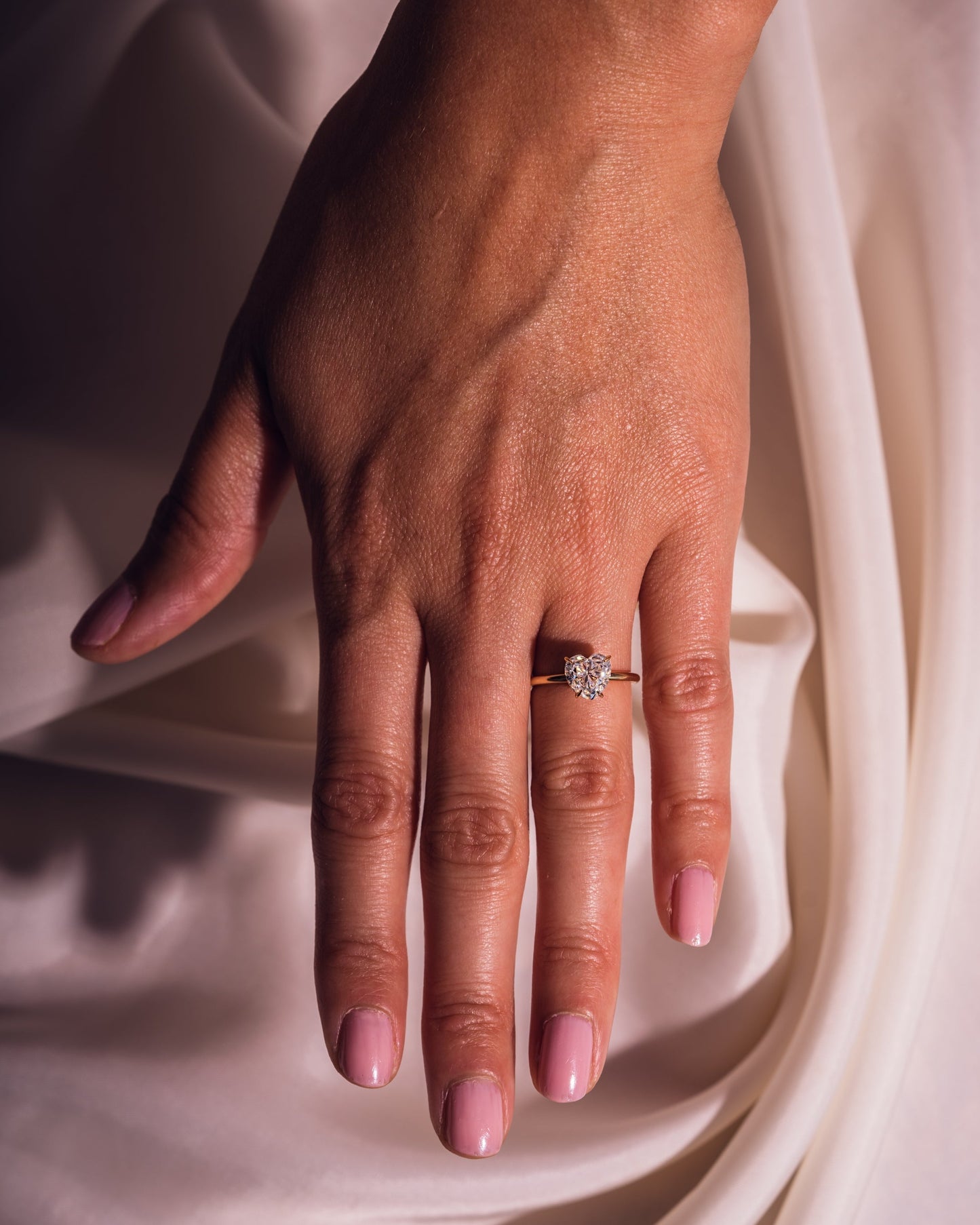 2.0 CT Heart Cut Solitaire Lab Grown Diamond Engagement Ring