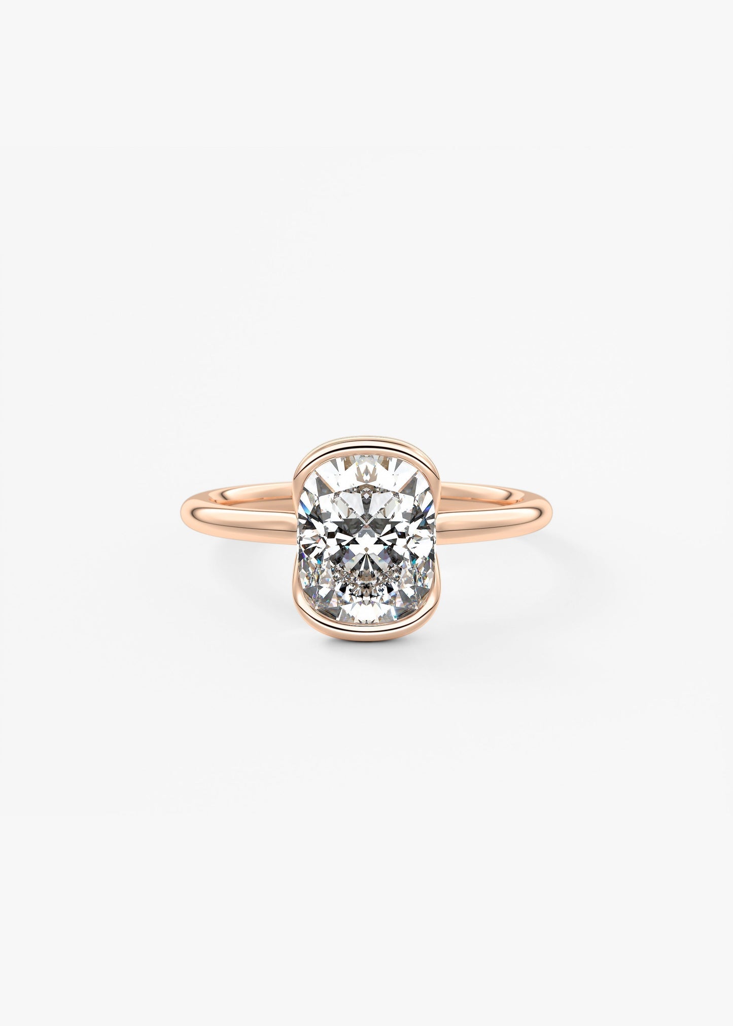 Cushion Half Bezel Lab Grown Diamond Engagement Ring