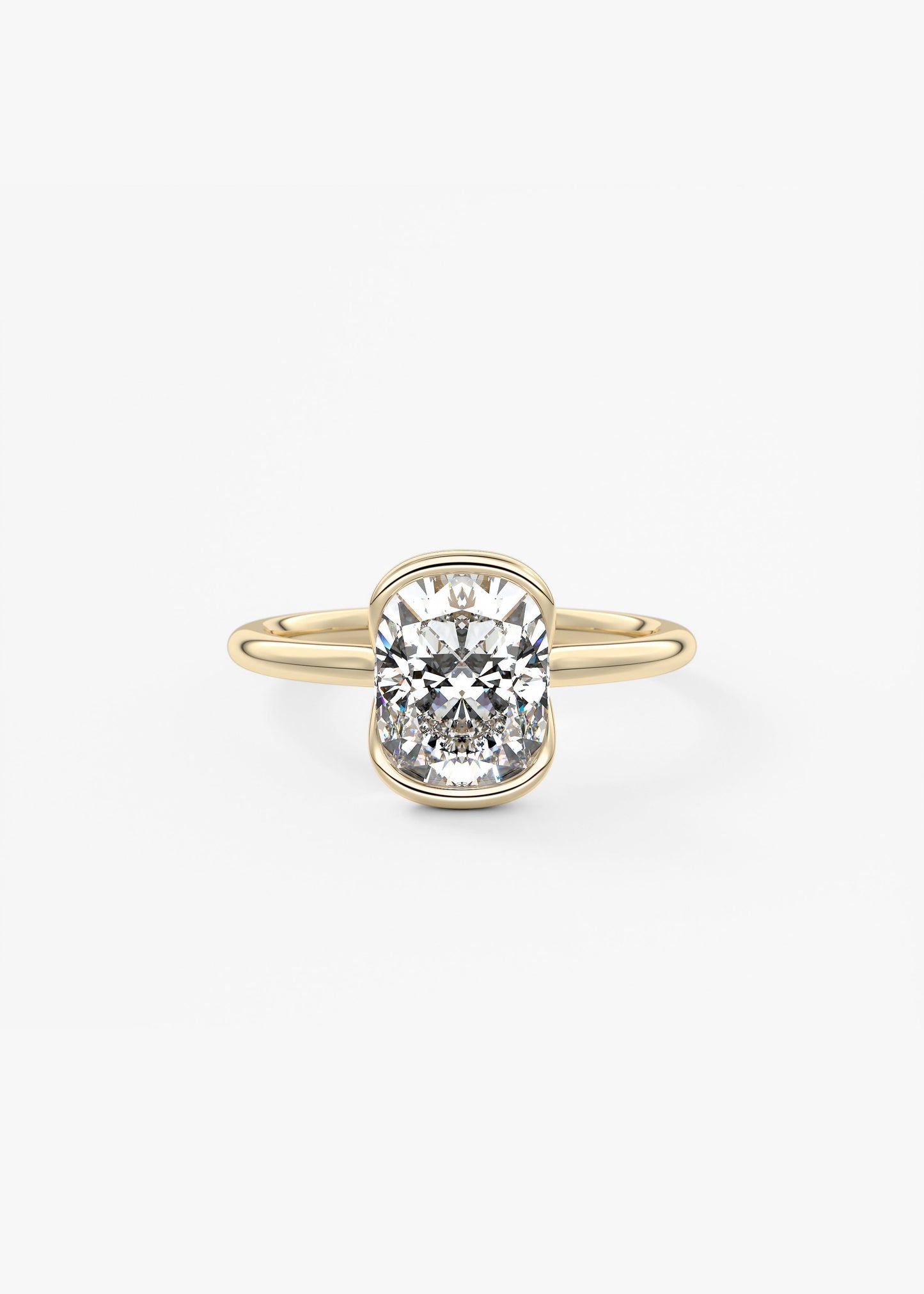 Cushion Half Bezel Lab Grown Diamond Engagement Ring