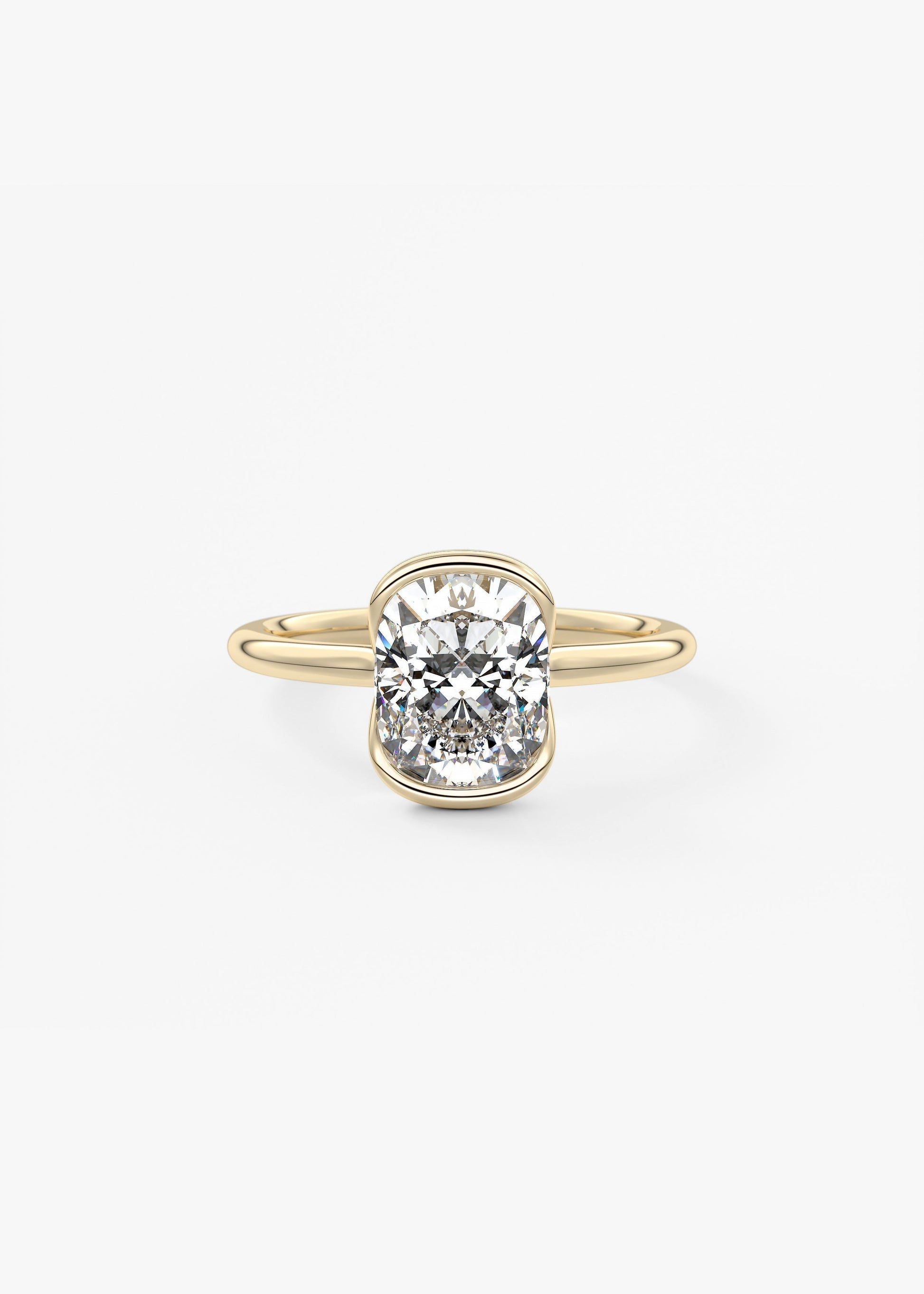 Cushion Half Bezel Lab Grown Diamond Engagement Ring