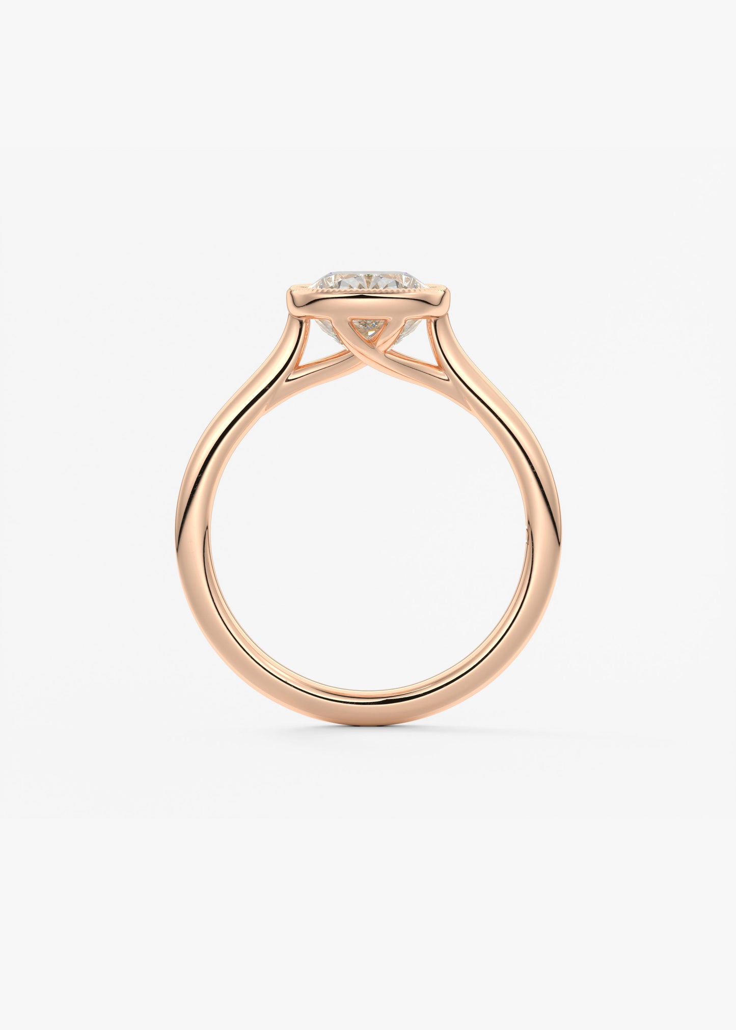 Elongated Cushion Milgrain Bezel Lab Grown Diamond Engagement Ring