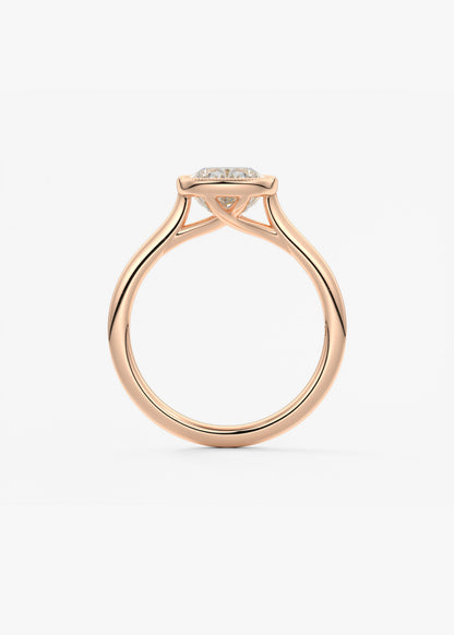 Elongated Cushion Milgrain Bezel Lab Grown Diamond Engagement Ring